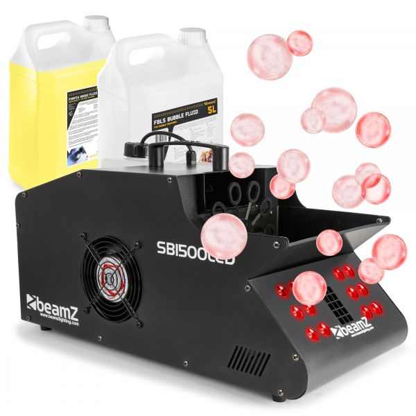 BeamZ SB1500LED - Machine à Fumée et à Bulles, 1500W, avec 10L de Liquide