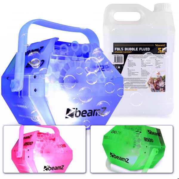 BeamZ B500LED Machine à Bulles avec LED RGB Intégrées - 5L de Liquide