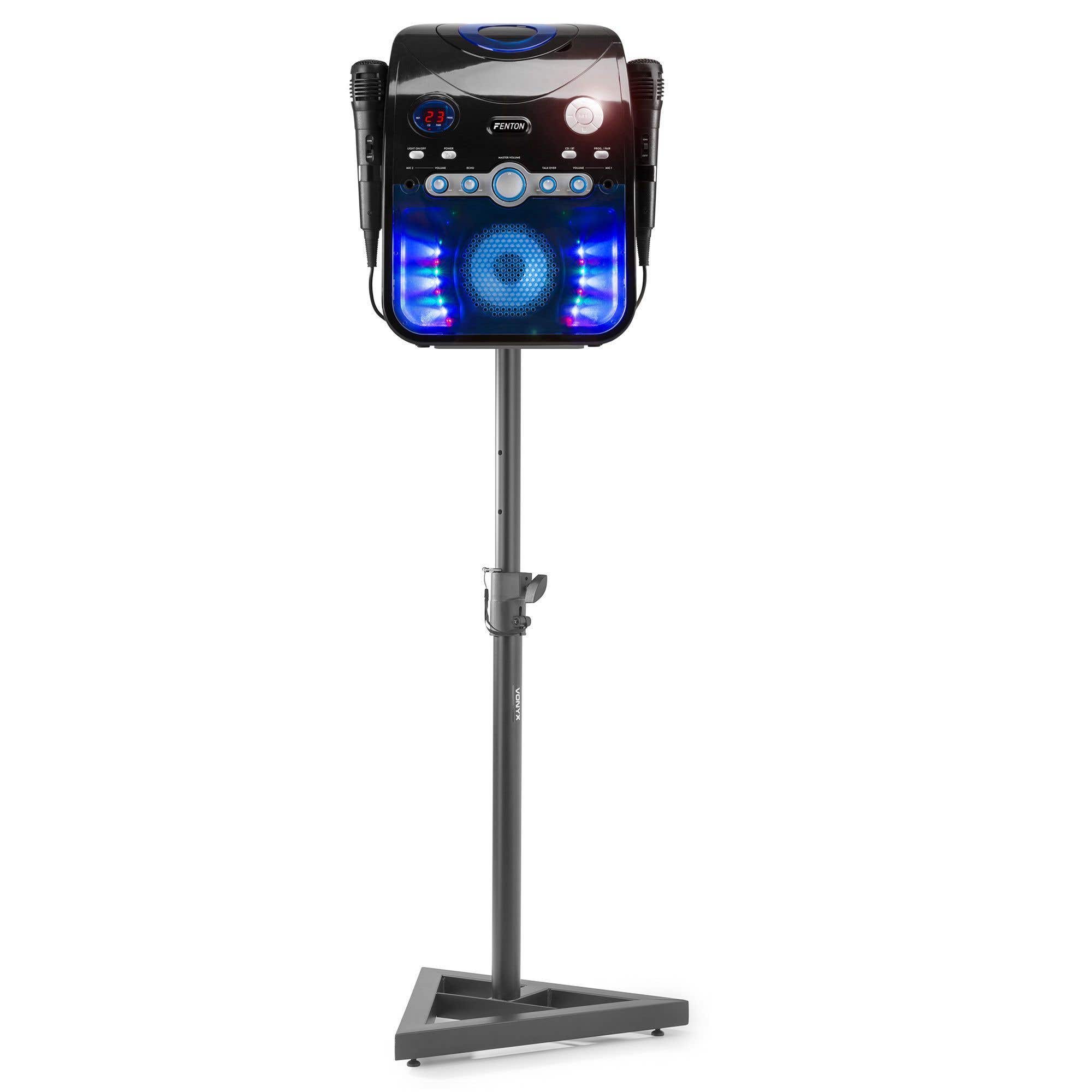 Fenton SBS20B - Ensemble Karaoké avec Bluetooth et Support - Noir