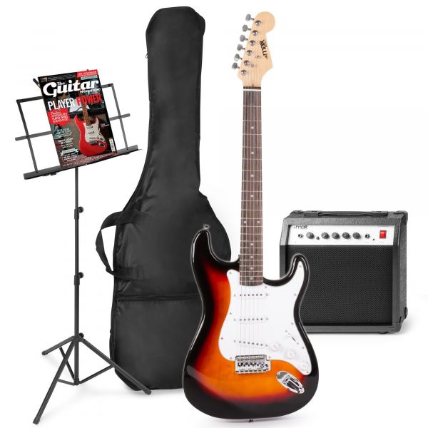 Max GigKit - Guitare Électrique Pack Débutant Ampli 40 Watts et Pupitre - Sunburst