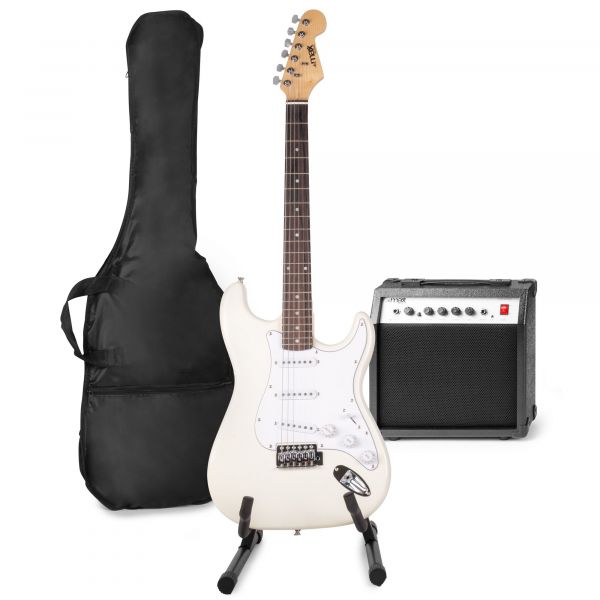 Max GigKit - Guitare Électrique Pack Débutant Ampli 40 Watts et Stand - Blanche