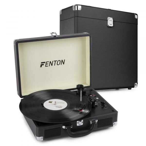 Fenton RP115C Platine Vinyle Vintage Bluetooth et RC30 Valise pour Disques Vinyles - Noir