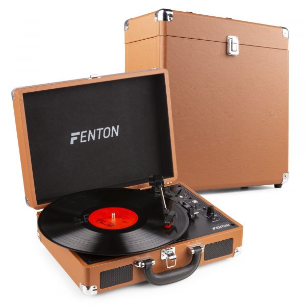 Fenton RP115F Platine Vinyle Vintage avec Valise de Rangement - Marron