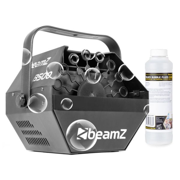 BeamZ B500 Machines à Bulles - 30 Tours/Min avec Grande Roue, 250ml de Concentré de Liquide à Bulles