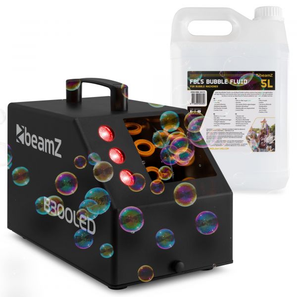 BeamZ B300LED Pack Machine à Bulles LEDs RGB Enfant/Anniversaire avec 5L de Liquide