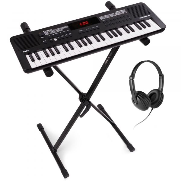 Max Rhapsody49 - Clavier Électronique 49 Touches avec Casque Audio et Stand, Idéal Débutant – Clavier MIDI