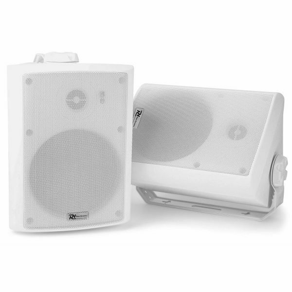 Power Dynamics WS40A - 2 Enceintes Bluetooth, 200 Watts, IP55, avec Télécommande - Blanc