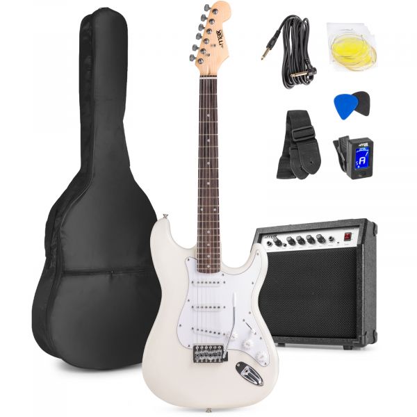 Max GigKit - Guitare Électrique Pack Débutant Ampli 40 Watts - Blanche