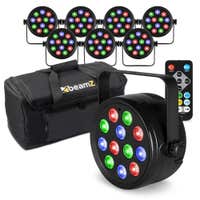Fuzzix PLF12 - Pack de 8 Projecteurs Party Par RGB DMX - 12 LEDs de 2 Watts - Télécommande, Sac de Transport inclus. Disponible chez Sono Matériel - Vue 1