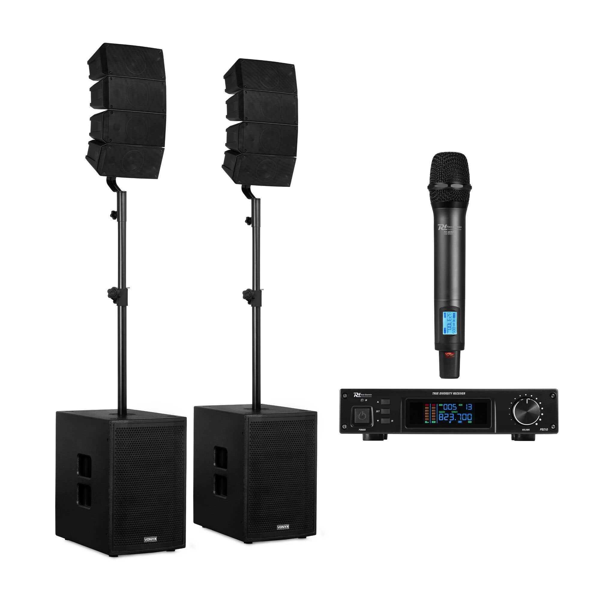 Vonyx VX922 - Système Sono Line Array 2.2 1600W avec Subwoofers 12